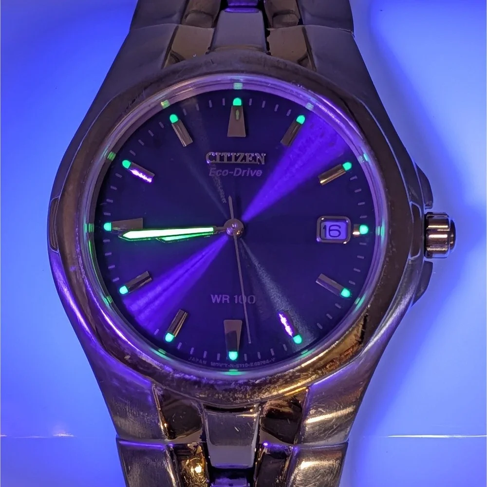 Citizen Eco-Drive E110-K15699 Men's Two Tone Blue Dial Watch New Capacitor 36mm